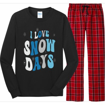 I Love Snow Days Snow Day Supporter Snow Lover Long Sleeve Pajama Set