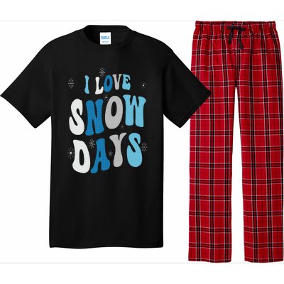 I Love Snow Days Snow Day Supporter Snow Lover Pajama Set