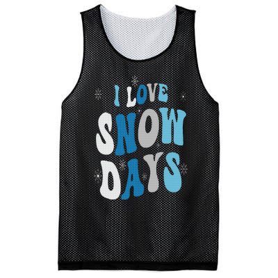 I Love Snow Days Snow Day Supporter Snow Lover Mesh Reversible Basketball Jersey Tank