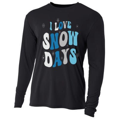 I Love Snow Days Snow Day Supporter Snow Lover Cooling Performance Long Sleeve Crew