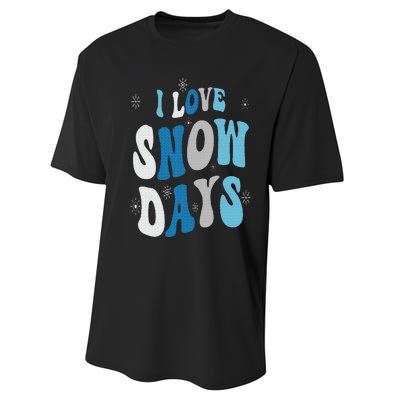 I Love Snow Days Snow Day Supporter Snow Lover Performance Sprint T-Shirt