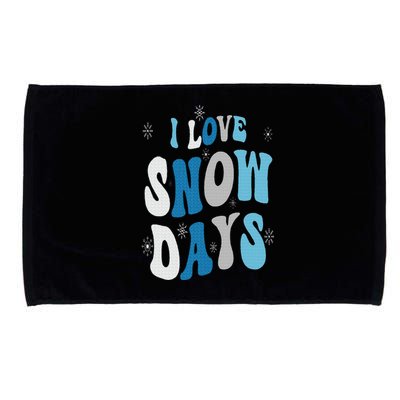 I Love Snow Days Snow Day Supporter Snow Lover Microfiber Hand Towel