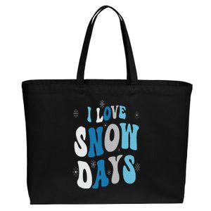 I Love Snow Days Snow Day Supporter Snow Lover Cotton Canvas Jumbo Tote