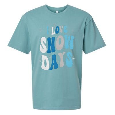 I Love Snow Days Snow Day Supporter Snow Lover Sueded Cloud Jersey T-Shirt