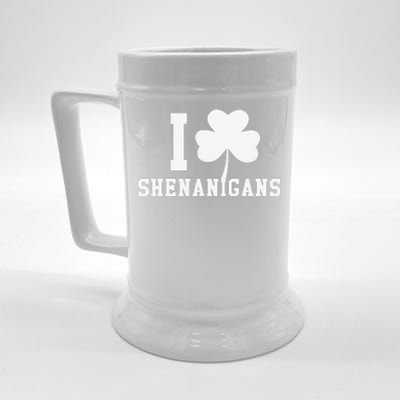 I LOVE Shenanigans Shamrock Saint Patrick's Day Beer Stein