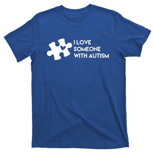 I Love Someone With Autism Puzzle Piece Heart Gift T-Shirt