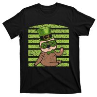 Irish Leprechaun Sloth Shamrock St Patricks Day Animal Lover T-Shirt