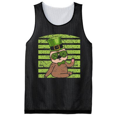 Irish Leprechaun Sloth Shamrock St Patricks Day Animal Lover Mesh Reversible Basketball Jersey Tank