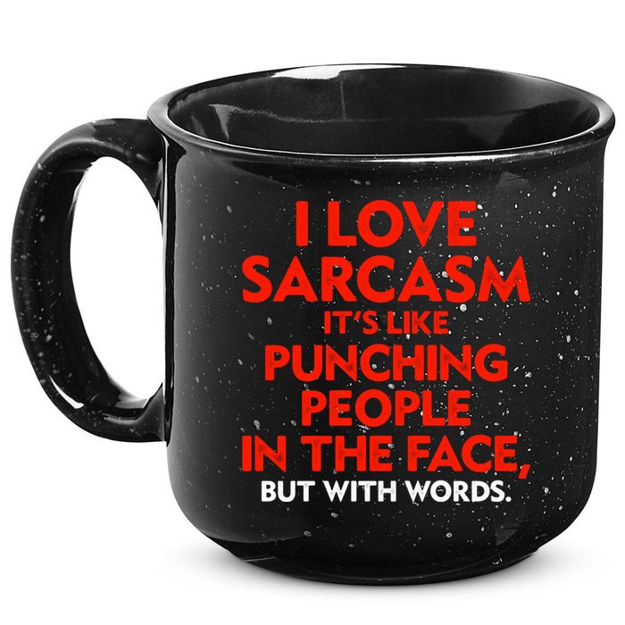 I Love Sarcasm Its Like Punching People In The Face 15oz Campfire Ceramic Mug