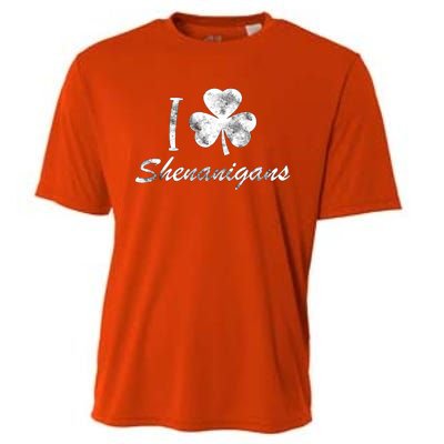 I Love Shenanigans Vintage St Patricks Day Cooling Performance Crew T-Shirt