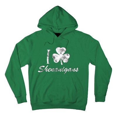 I Love Shenanigans Vintage St Patricks Day Hoodie