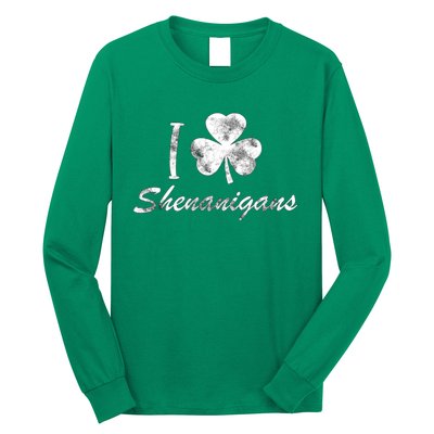 I Love Shenanigans Vintage St Patricks Day Long Sleeve Shirt