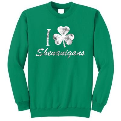 I Love Shenanigans Vintage St Patricks Day Sweatshirt