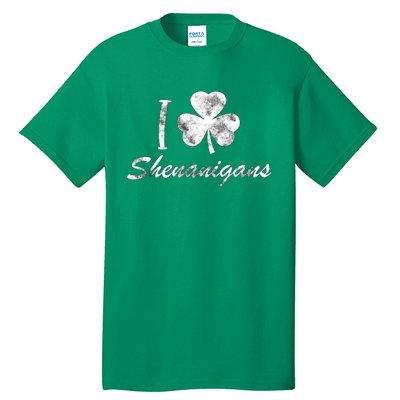 I Love Shenanigans Vintage St Patricks Day Tall T-Shirt