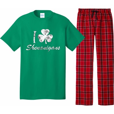 I Love Shenanigans Vintage St Patricks Day Pajama Set