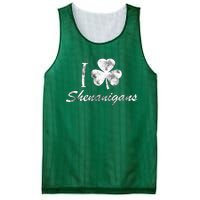 I Love Shenanigans Vintage St Patricks Day Mesh Reversible Basketball Jersey Tank