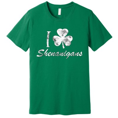 I Love Shenanigans Vintage St Patricks Day Premium T-Shirt