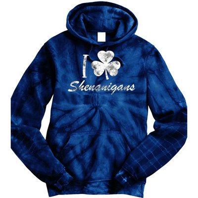 I Love Shenanigans Vintage St Patricks Day Tie Dye Hoodie