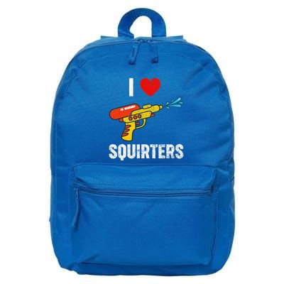 I Love Squirters Funny I Heart Squirters 16 in Basic Backpack