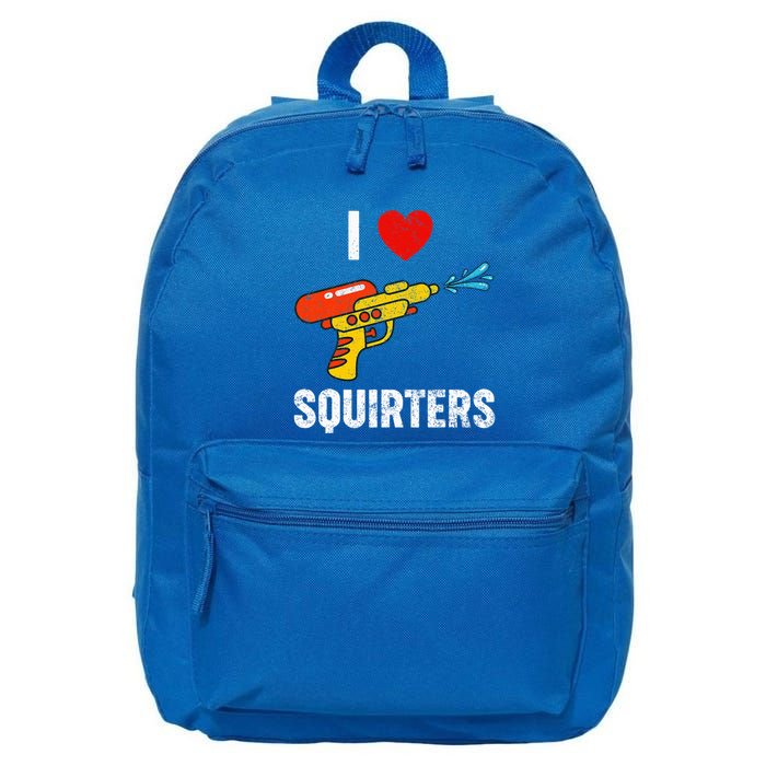 I Love Squirters Funny I Heart Squirters 16 in Basic Backpack