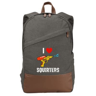 I Love Squirters Funny I Heart Squirters Cotton Canvas Backpack
