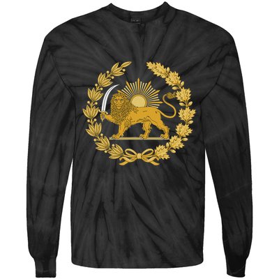 Iran Lion Sun Achaemenid Empire Safavid Dynasty Tie-Dye Long Sleeve Shirt
