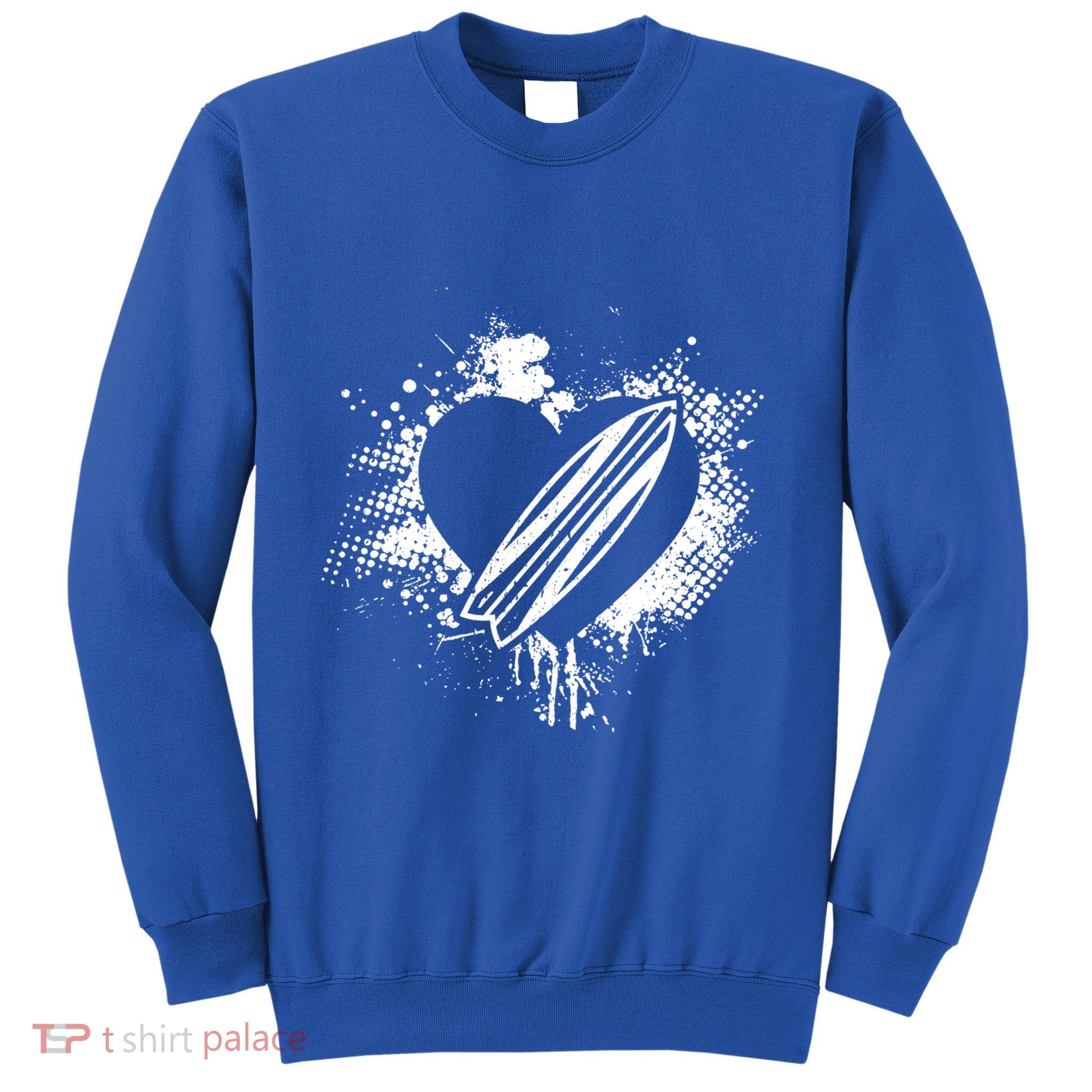 I Love Surfing Funny Surfer Surfboard Valentine's Day Gift Sweatshirt