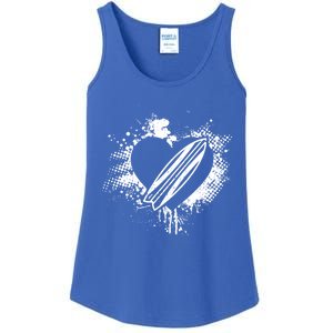 I Love Surfing Funny Surfer Surfboard Valentine's Day Gift Ladies Essential Tank