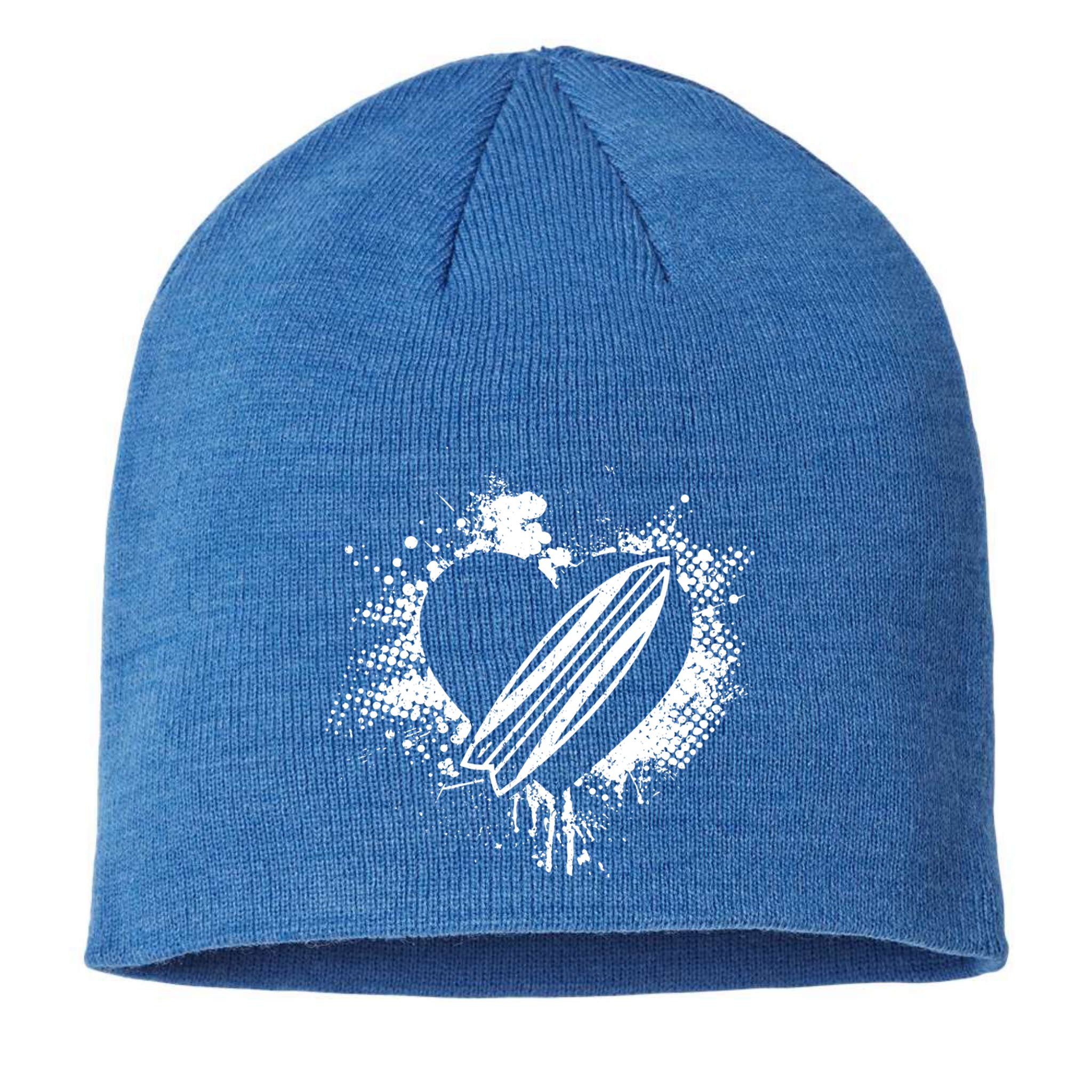 I Love Surfing Funny Surfer Surfboard Valentine's Day Gift Sustainable Beanie