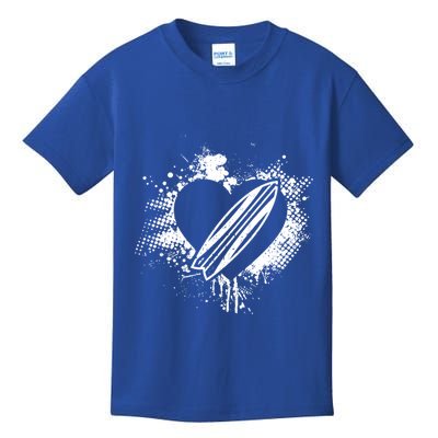 I Love Surfing Funny Surfer Surfboard Valentine's Day Gift Kids T-Shirt