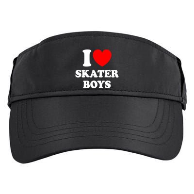 I Love Skater Boy Heart Skateboarding Adult Drive Performance Visor