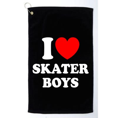 I Love Skater Boy Heart Skateboarding Golf Towel