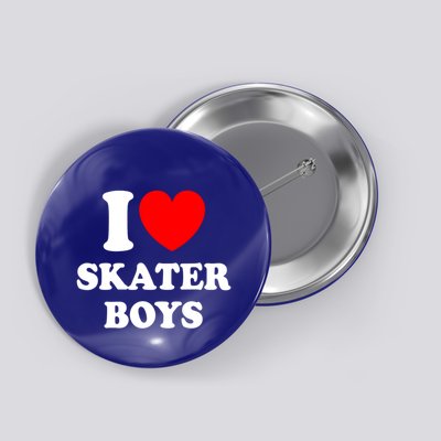 I Love Skater Boy Heart Skateboarding Button