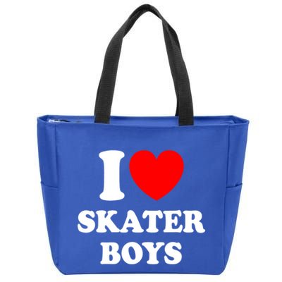 I Love Skater Boy Heart Skateboarding Zip Tote Bag