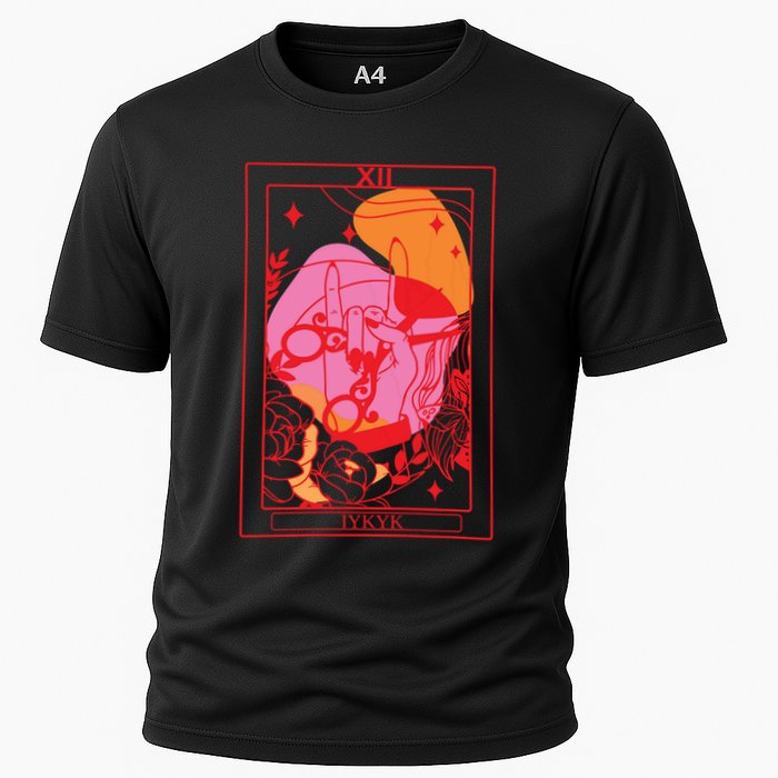 Iykyk Lesbian Sapphic Tarot Card Cooling Performance Crew T-Shirt