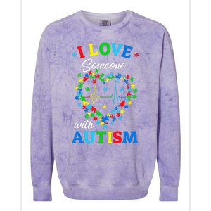 I Love Someone with Autism Awareness Colorblast Crewneck Sweatshirt