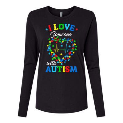 I Love Someone with Autism Awareness Womens Cotton Relaxed Long Sleeve T-Shirt