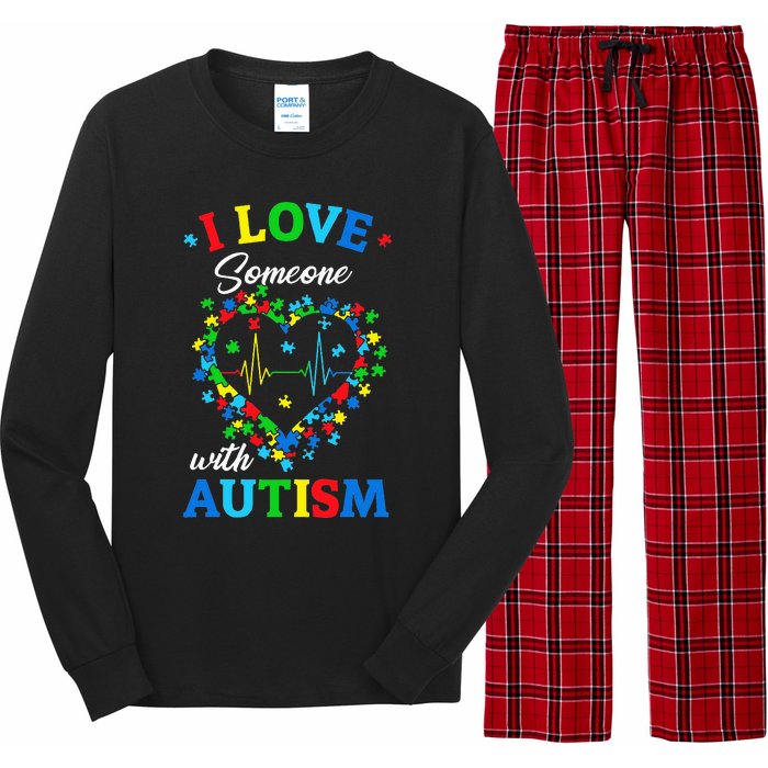 I Love Someone with Autism Awareness Long Sleeve Pajama Set