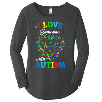 I Love Someone with Autism Awareness Women's Perfect Tri Tunic Long Sleeve Shirt