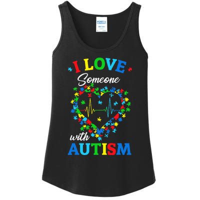 I Love Someone with Autism Awareness Ladies Essential Tank