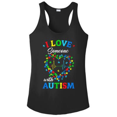 I Love Someone with Autism Awareness Ladies PosiCharge Competitor Racerback Tank