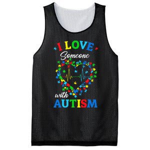 I Love Someone with Autism Awareness Mesh Reversible Basketball Jersey Tank