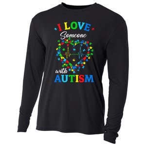 I Love Someone with Autism Awareness Cooling Performance Long Sleeve Crew