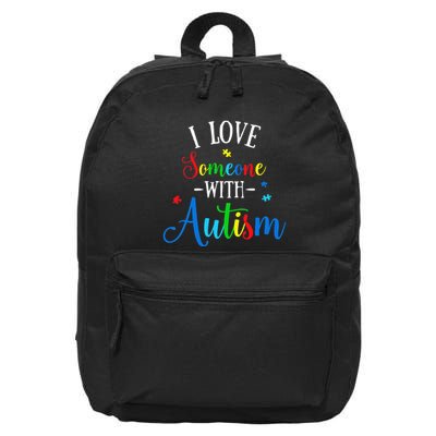 I Love Someone With Autism Awareness 16 in Basic Backpack