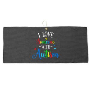 I Love Someone With Autism Awareness Large Microfiber Waffle Golf Towel