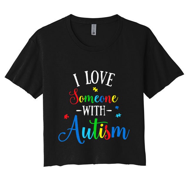 I Love Someone With Autism Awareness Crop Top