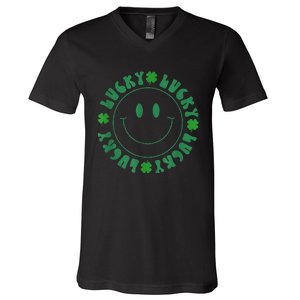 Irish Lucky Shamrock Green Clover St Patrick's Day Patricks V-Neck T-Shirt