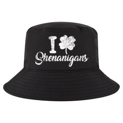 I Love Shenanigans Clover Shamrock Funny St Patrick's Day Cool Comfort Performance Bucket Hat