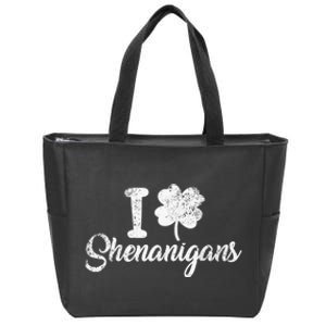 I Love Shenanigans Clover Shamrock Funny St Patrick's Day Zip Tote Bag