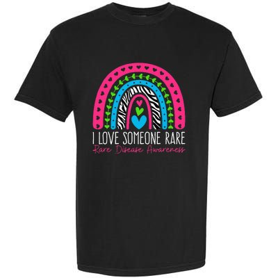 I Love Someone Rare Zebra Rainbow Rare Disease Awareness Garment-Dyed Heavyweight T-Shirt